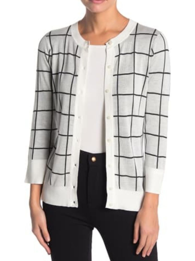 Halogen Crew Neck Front Button Cardigan.